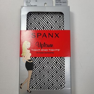 SPANX Uptown size C Black Dotted Net Body Shaping Tight End Tights Style 965 New